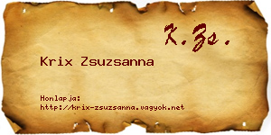 Krix Zsuzsanna névjegykártya
